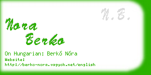 nora berko business card