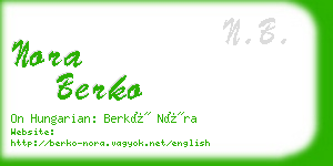 nora berko business card